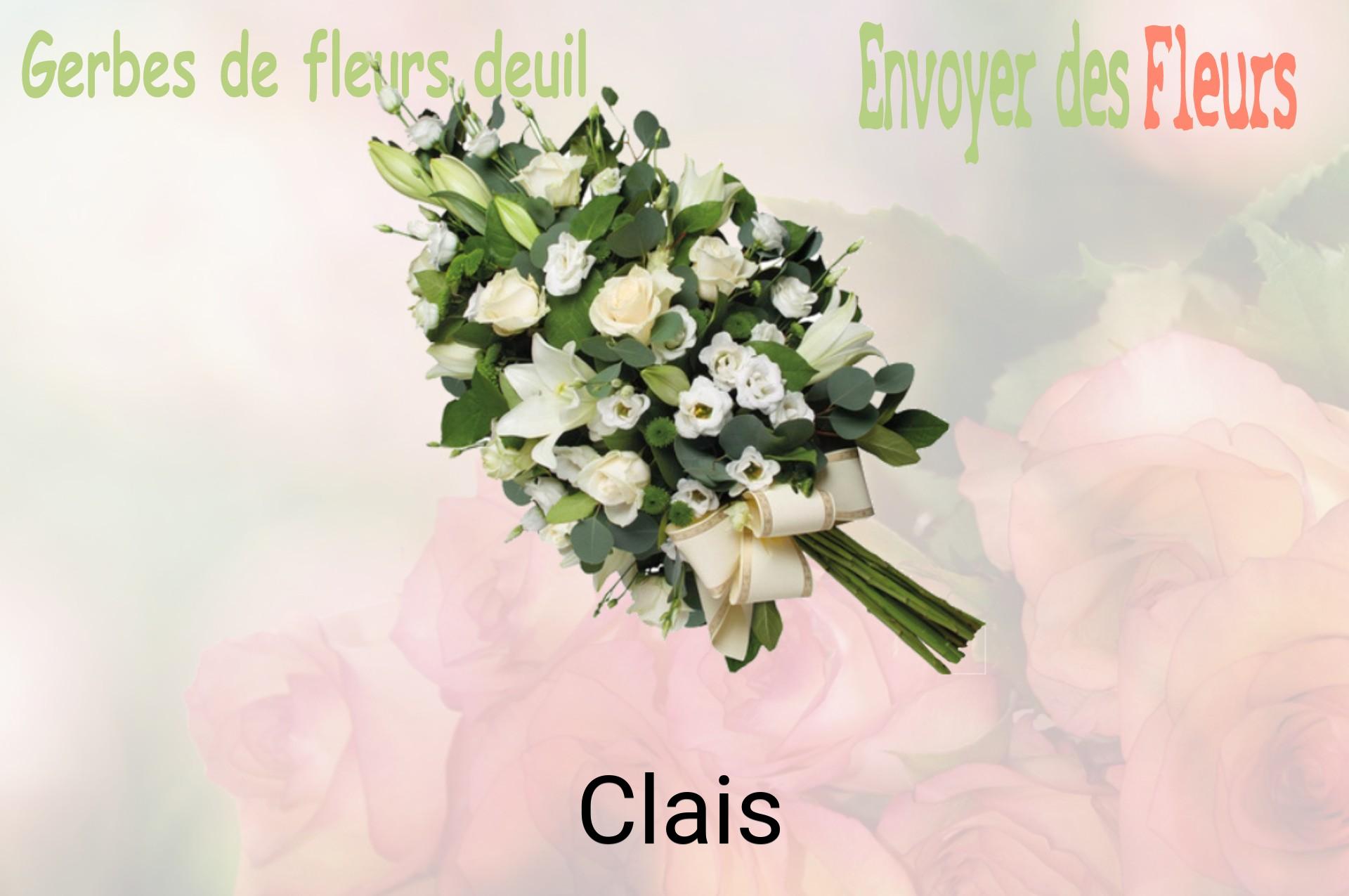 Gerbe de fleurs de deuil livrée à Clais